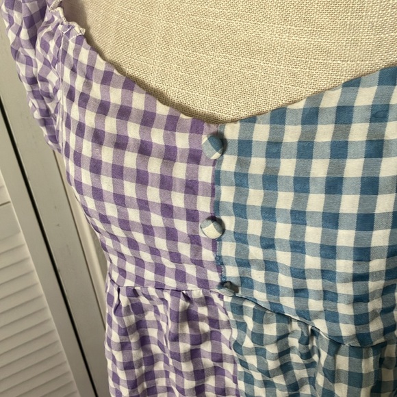 URBAN OUTFITTERS Gingham Plaid Bohemian Daisy Street Milkmaid Midi Dress SIZE L - Picture 6 of 16